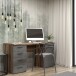 Schreibtisch >Balu< Old Wood / Betonoptik Dunkelgrau - 145x76,3x60cm (B/H/T)