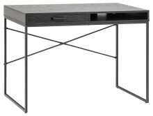 Schreibtisch >Carney< in Esche Schwarz aus Metall -...