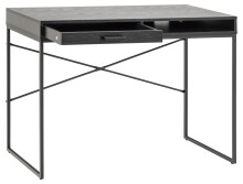 Schreibtisch >Carney< in Esche Schwarz aus Metall - 110x75x45cm (BxHxT)