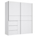 Schwebetürenschrank >Zorana II< in Weiß - 170,3x200,5x61,2cm (BxHxT)