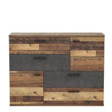 Kommode >Salford< in Old Wood Vintage - 124.9x95.9x41.3cm (BxHxT)