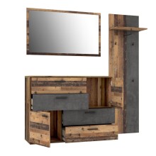Wandspiegel >Salford< in Old Wood Vintage - 120x70x1.8cm (BxHxT)