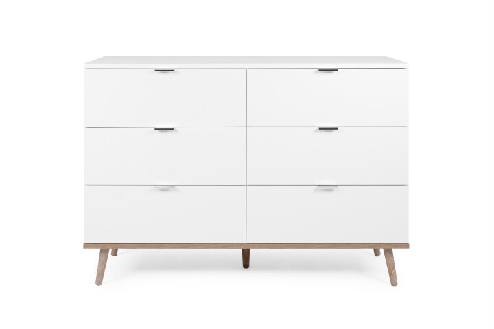 Kommode >Göteborg< in Weiß - 120x86.5x40cm (BxHxT)