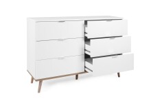 Kommode >Göteborg< in Weiß - 120x86.5x40cm (BxHxT)