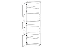 Vitrine >Kathlin< in Basalt aus Metall - 65x205x37cm (BxHxT)