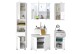 Waschbeckenunterschrank >Peter< in Weiß aus MDF - 80x57x30cm (BxHxT)