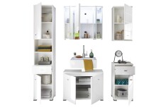 Hochschrank >Peter< in Weiß aus MDF - 38x190x30cm (BxHxT)