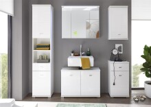 Hochschrank >Peter< in Weiß aus MDF - 38x190x30cm (BxHxT)