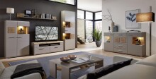 Sideboard >Kathlin< in Basalt aus Metall - 170x94x42cm (BxHxT)