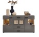 Sideboard >Kathlin< in Basalt aus Metall - 170x94x42cm (BxHxT)