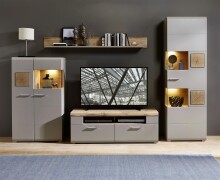 TV-Board >Kathlin< in Basalt aus Metall - 140x51x47cm (BxHxT)