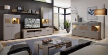 TV-Board >Kathlin< in Basalt aus Metall - 80x51x47cm (BxHxT)