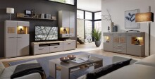 Wandboard >Kathlin< in Eiche Altholz Nachbildung - 180x18x22cm (BxHxT)