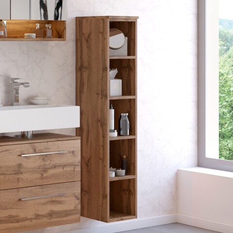 Badregal >Livorno< in Wotan-Eiche - 25x130x35cm (BxHxT)