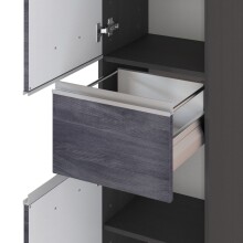 Midischrank >Arezzo< in Eiche Rauchsilber Nachbildung - 40x154x35cm (BxHxT)