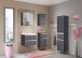 Midischrank >Arezzo< in Eiche Rauchsilber Nachbildung - 40x154x35cm (BxHxT)