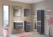 Midischrank >Arezzo< in Eiche Rauchsilber Nachbildung - 40x154x35cm (BxHxT)