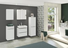 Midischrank >Garda< in Weiß-Matt - 40x130x35cm (BxHxT)