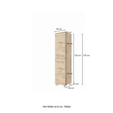 Midischrank >Livorno< in weiß-matt - 30x130x35cm (BxHxT)