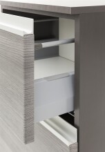 Hochschrank >Arezzo< in Eiche Rauchsilber Nachbildung - 40x180x35cm (BxHxT)