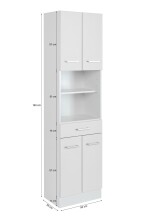 Hochschrank >Riga< in Hellgrau-Matt - 50x190x35cm (BxHxT)