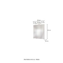 Spiegelschrank >Garda< in Weiß - 60x66x20cm (BxHxT)