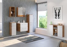 Spiegelschrank >Livorno< in Wotan-Eiche - 60x64x20cm (BxHxT)