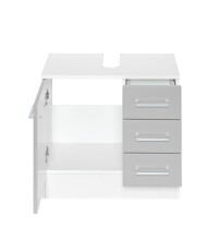Waschbeckenunterschrank >Riga< in Hellgrau-Matt - 60x54x35cm (BxHxT)