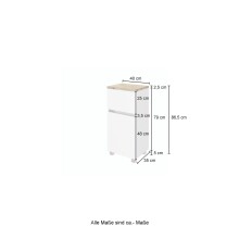 Unterschrank >Pienza< in weiß-matt - 40x79x35cm (BxHxT)