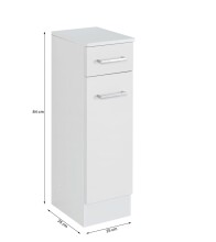 Unterschrank >Riga< in Weiß-Matt - 25x84x35cm (BxHxT)