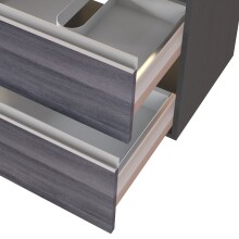Waschtisch-Set >Arezzo< in Eiche Rauchsilber Nachbildung - 60x56x47cm (BxHxT)