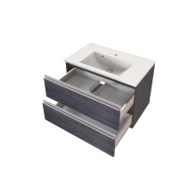 Waschtisch-Set >Arezzo< in Eiche Rauchsilber Nachbildung - 80x56x47cm (BxHxT)