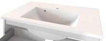 Waschtisch-Set >Arezzo< in Eiche Rauchsilber Nachbildung - 80x56x47cm (BxHxT)