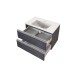 Waschtisch-Set >Arezzo< in Eiche Rauchsilber Nachbildung - 80x56x47cm (BxHxT)