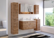 Waschtisch-Set >Livorno< in wotaneiche - 100x180x48cm (BxHxT)
