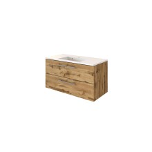 Waschtisch-Set >Livorno< in wotaneiche - 100x180x48cm (BxHxT)