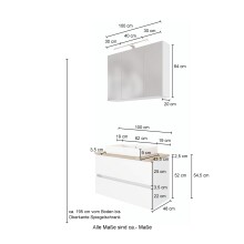 Waschtisch-Set >Pienza< in Matt Weiß aus MDF - 100x180x48cm (BxHxT)
