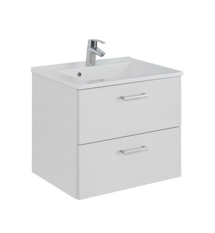 Waschtisch-Set >Riga< in Matt Weiß - 60x54x48cm (BxHxT)