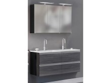Badezimmer-Set >Arezzo< in Eiche Rauchsilber...