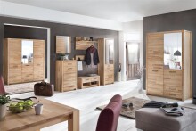 Garderobenschrank >Leduc< in Kernbuche aus Massivholz - 66x203x40cm (BxHxT)