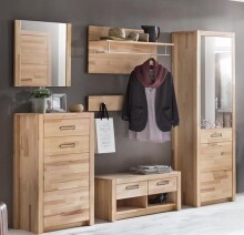 Wandspiegel >Leduc I< in Kernbuche aus Massivholz, Spiegelglas - 66x65x4 (BxHxT)