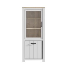 Vitrine >Chelles< in Weiß matt - 77x185,3x42,2cm (BxHxT)