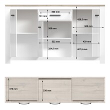Sideboard >Chelles< in Weiß matt - 161,4x95,7x42,2cm (BxHxT)