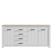 Sideboard >Chelles< in Weiß matt - 206x95,7x42,2cm (BxHxT)