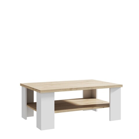Couchtisch >Chelles< in Weiß matt - 107x42,8x67cm (BxHxT)