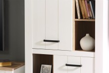 Wohnwand >Chelles< in Weiß matt - 344,1x185,3x42,2cm (BxHxT)