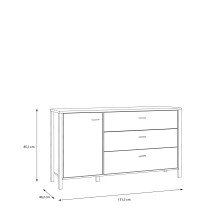 Sideboard >Hialeah< in Riviera Eiche - 151,3x85,1x40,2cm (BxHxT)