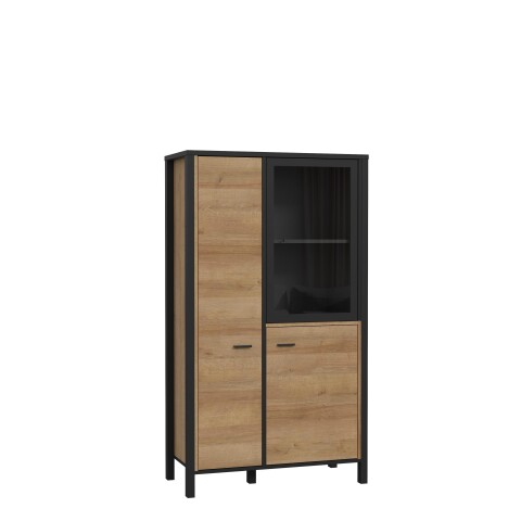 Vitrine >Hialeah< in Riviera Eiche - 86,3x152,3x40,2cm (BxHxT)