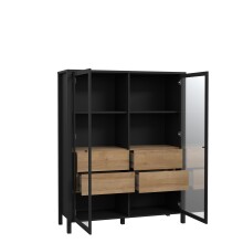 Vitrine >Hialeah< in Riviera Eiche - 121,3x152,3x40,2cm (BxHxT)