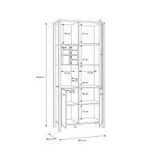 Vitrine >Hialeah< in Riviera Eiche - 86,3x193,9x40,2cm (BxHxT)